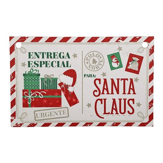 (335) LETRERO CARTA SANTA 9.5X15CM
