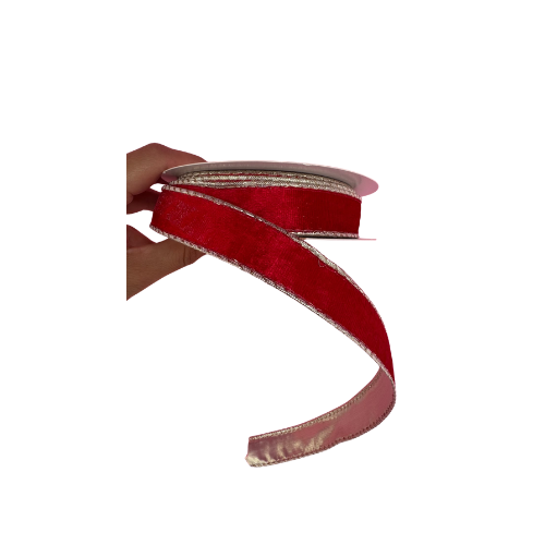 (TCH02118R) Liston Terciopelo 2 Cm 9 M Rojo