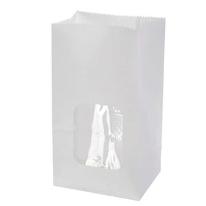 Bolsa papel plastico blanca 16x9x6 cm 12 pz