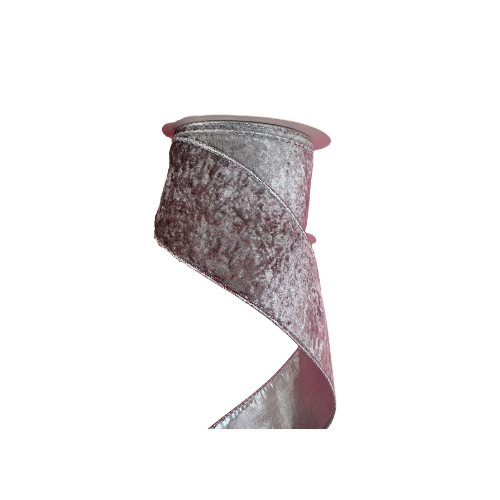 Liston Terciopelo 6.5 Cm 9 M Plata