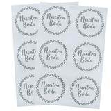 (6522) Sticker nuestra boda trans 4.4 CM