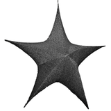 Estrella navideña decorativa tela básica negro 65cm y 80cm