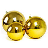 Esfera navideña metalica jumbo oro (varias medidas)