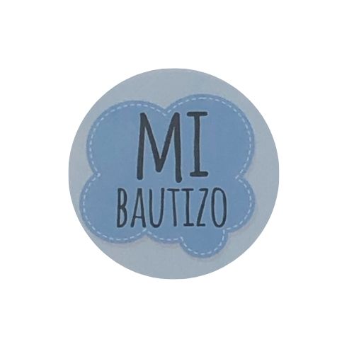 (80174) Sticker redonda Mi Bautizo c/16 pz