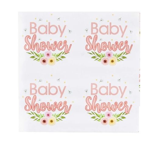 (11469) Calcomonias baby shower 4 cm 12 pz