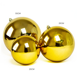 Esfera navideña metalica jumbo oro (varias medidas)