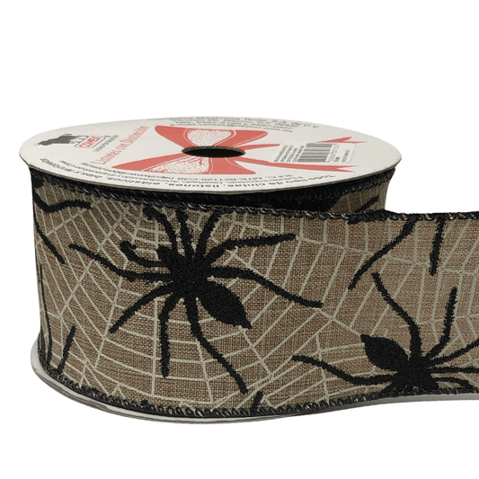 (9036) Liston navideño telarañas 6.5cm x 9m