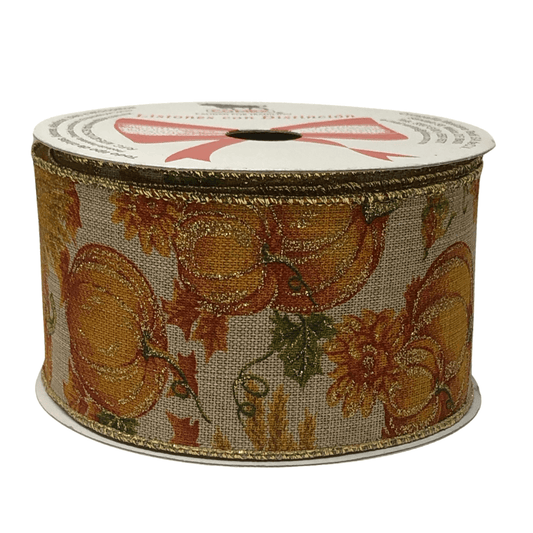 (9104) Liston otoñal con calabazas 6.3 cm x 9 m