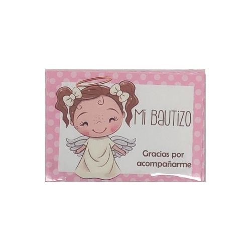 (9920) Tarjeta sticker vertical 3.5X5.5 C/10 Mi bautizo niña