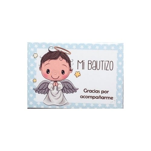(9920) Tarjeta sticker vertical 3.5X5.5 C/10 Mi bautizo niño
