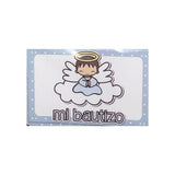 (9920) Tarjeta sticker vertical 3.5X5.5 C/10 Mi bautizo niño