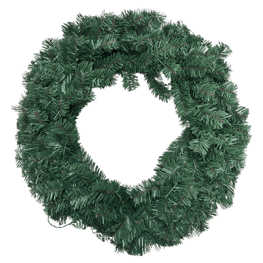 (ADV0271VD) Corona verde con luz led calida 70 cm