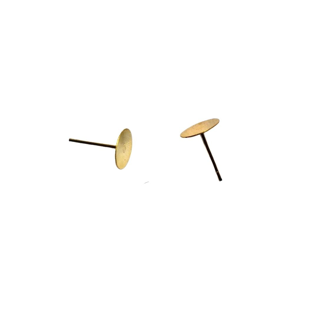 (25775) Alfiler para arete plano 8MM  c/10 pares