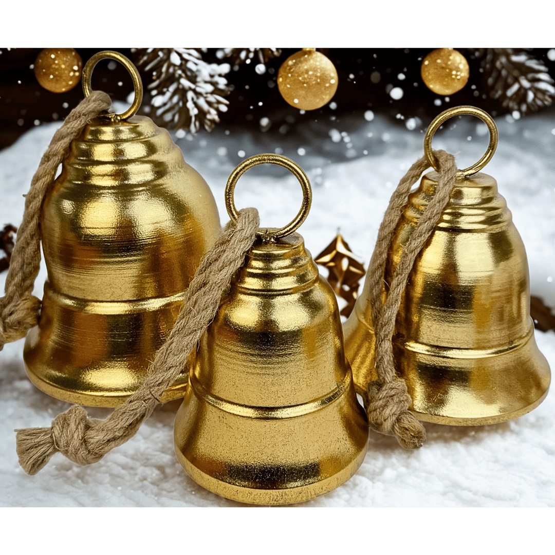 (BFF0009G) Set campana metalica c/3 oro