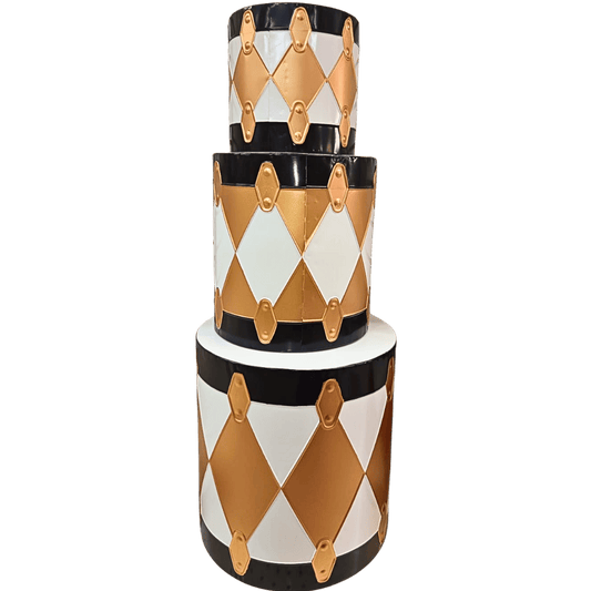 Tambores metalicos c/3 pz oro 20cm/28cm/35cm