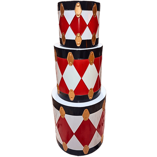 Tambores metalicos c/3 pz rojo 20cm/28cm/35cm