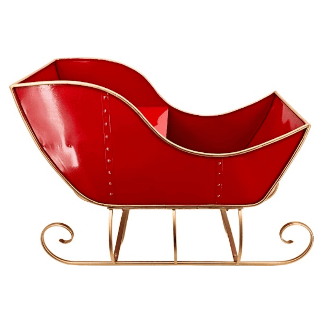 (BFF0013R) Mega trineo metalico decorativo 90 cm x 40 cm
