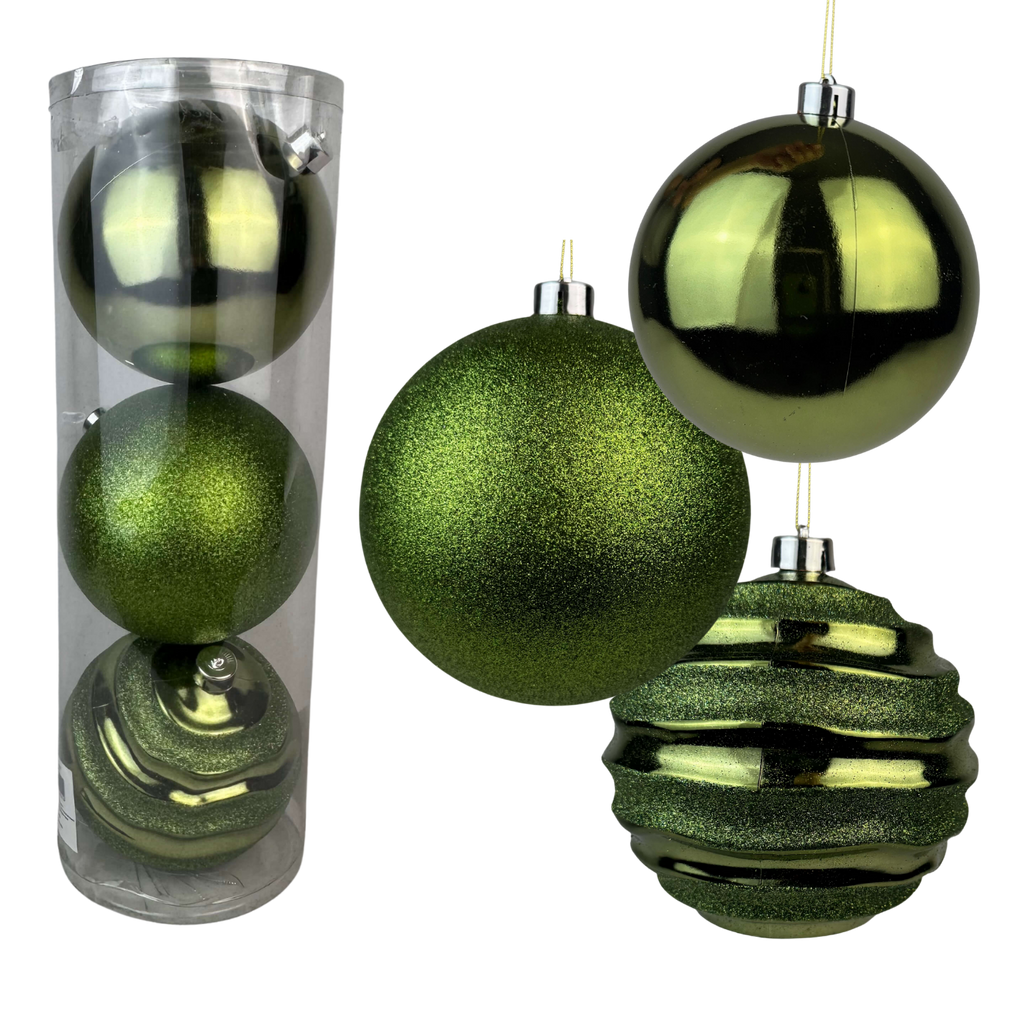 (BHK00226OL) Tubo de Esferas c/3 pz 15 cm Verde Olivo