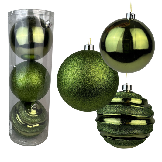 (BHK00226OL) Tubo de esferas c/3 pz 15 cm verde oliva