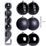 (Bhk01113Bk) Esferas navideñas De 10Cm Mixta C/6 Negro