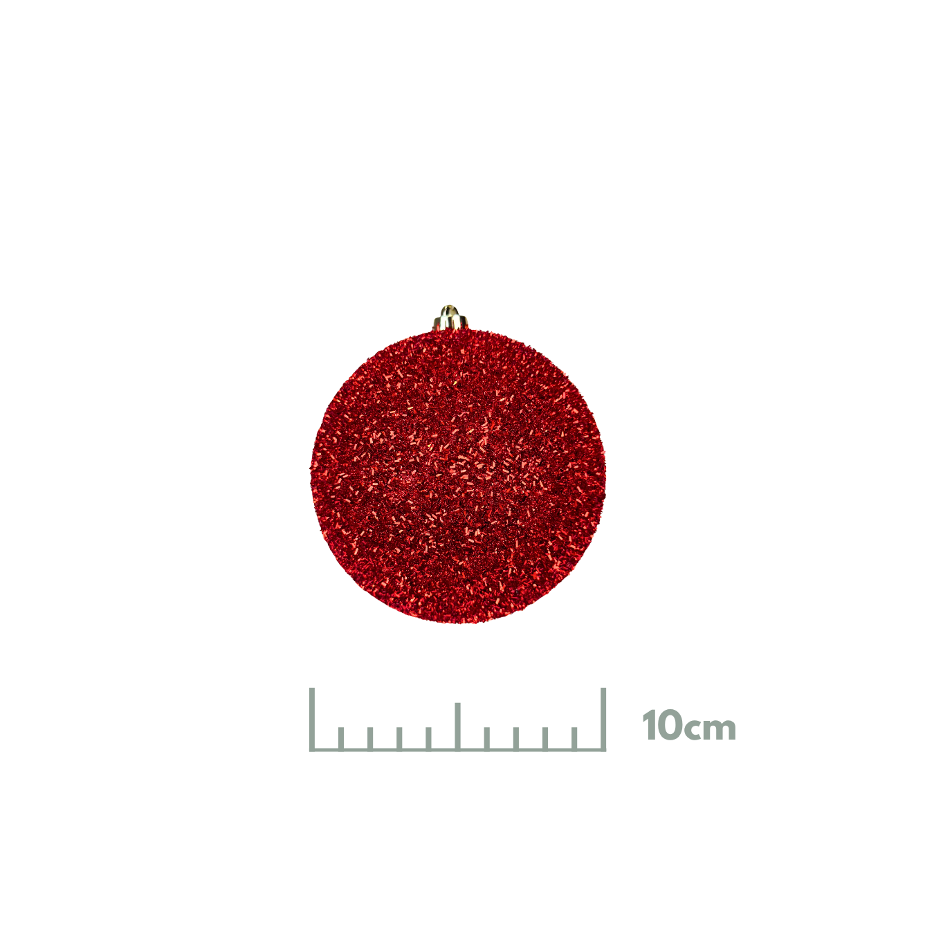 (BHK01211R) Tubo esfera tinsel rojo 10 cm c/6 pz