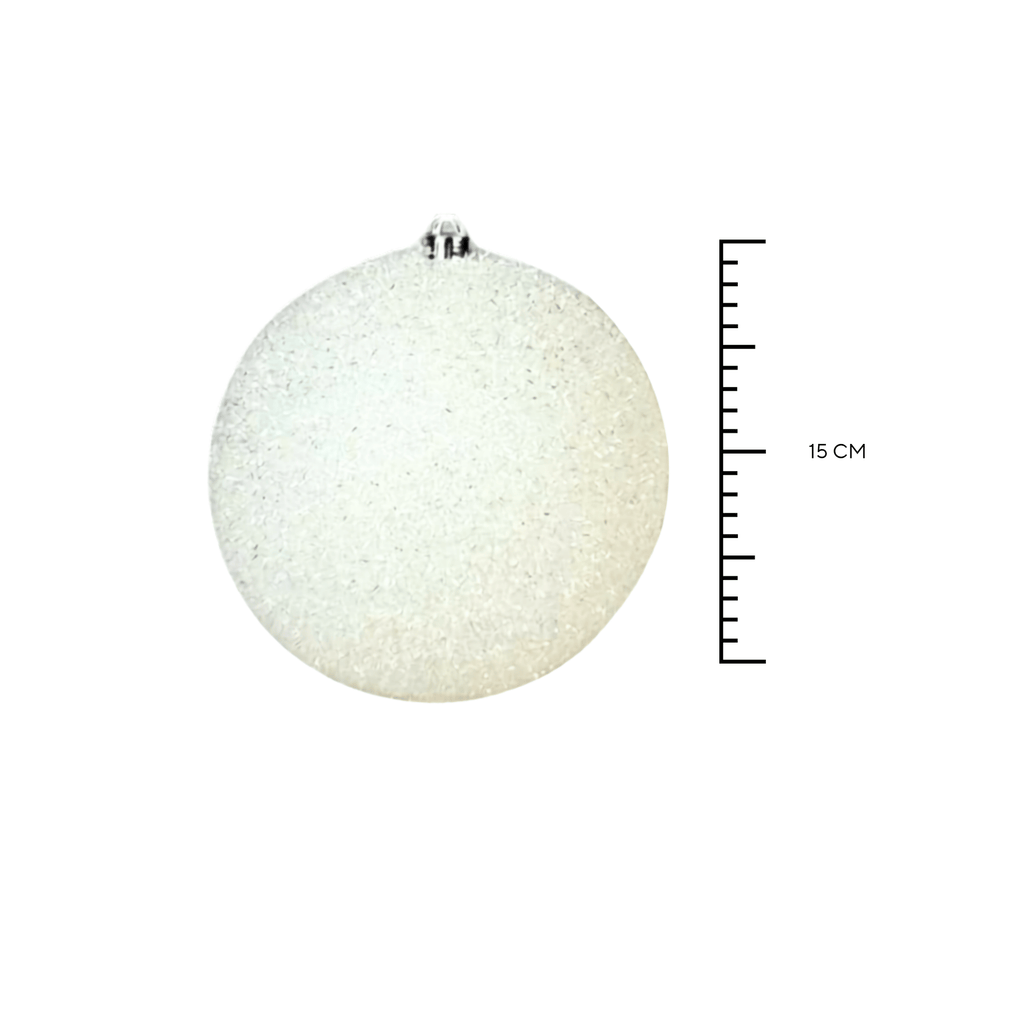 Esfera Tinsel Blanco, Medidas 15cm / 20 cm/25 cm