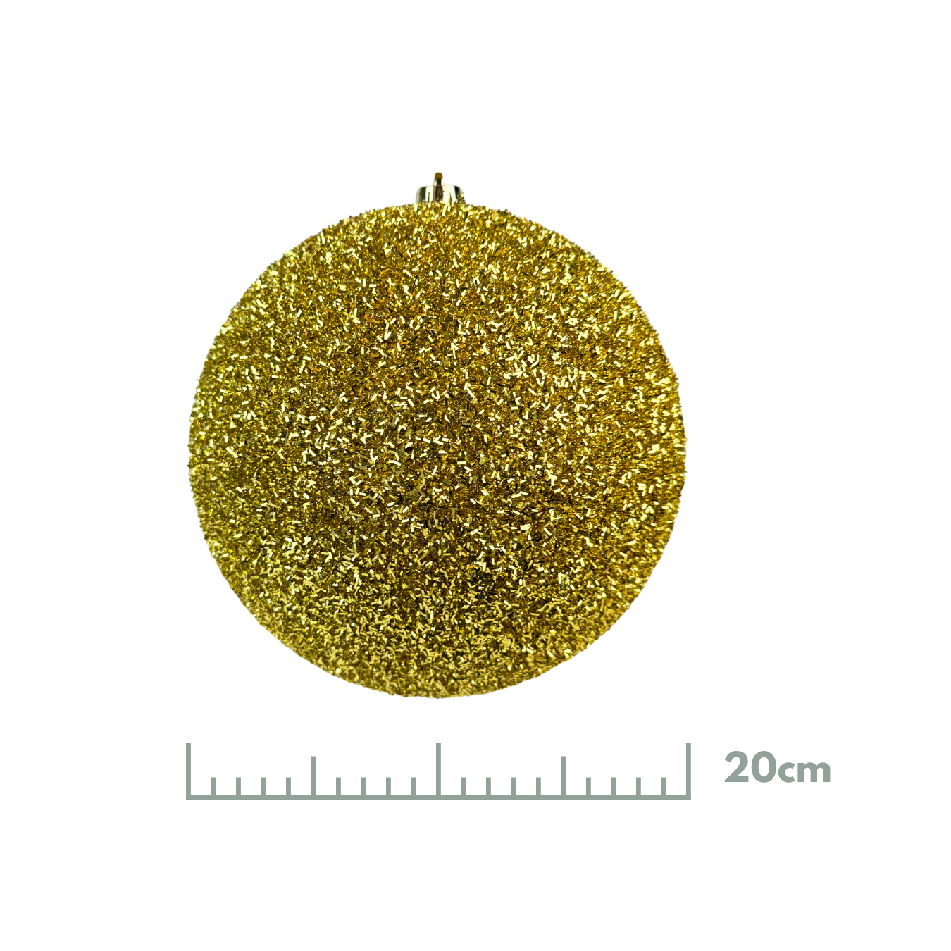 Esfera tinsel oro, medidas 20 cm/25 cm