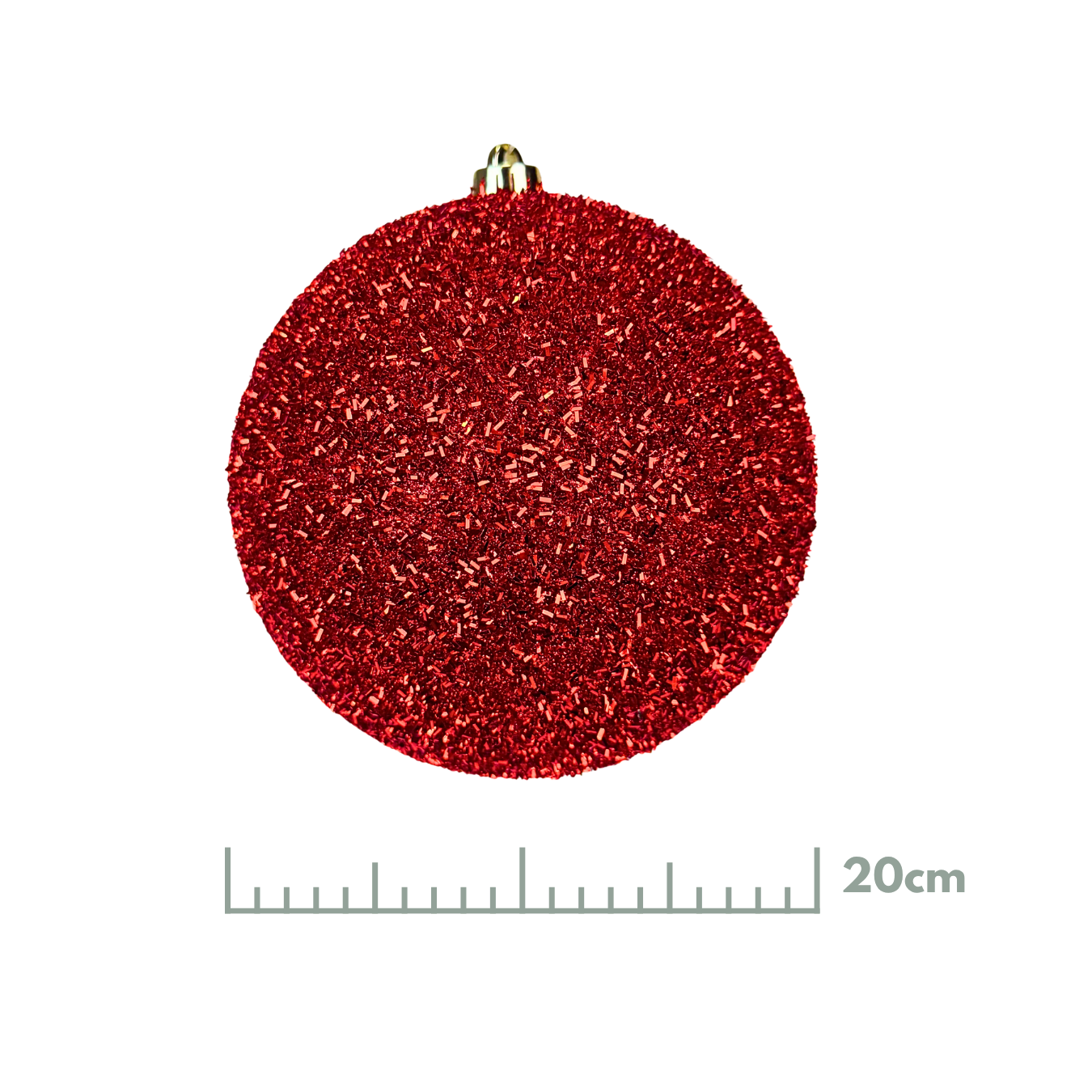 Esfera tinsel rojo, 20 cm y 25 cm