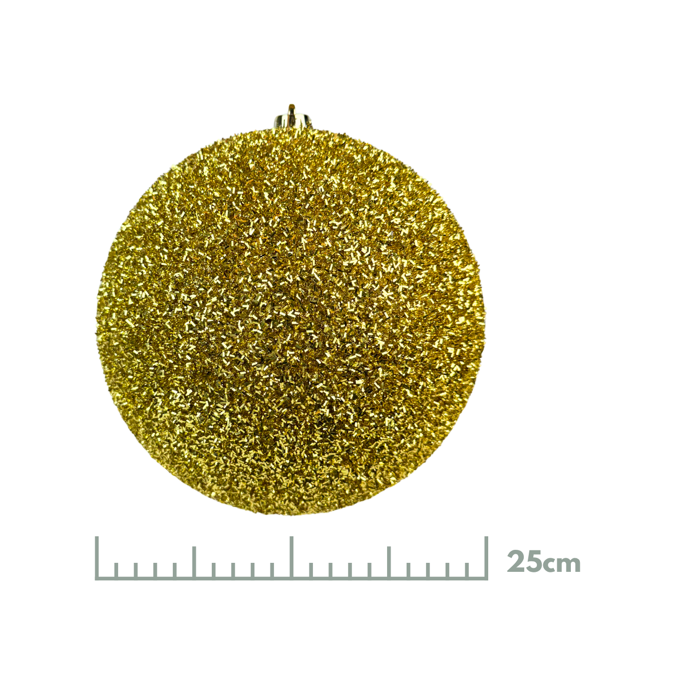 Esfera tinsel oro, medidas 20 cm/25 cm