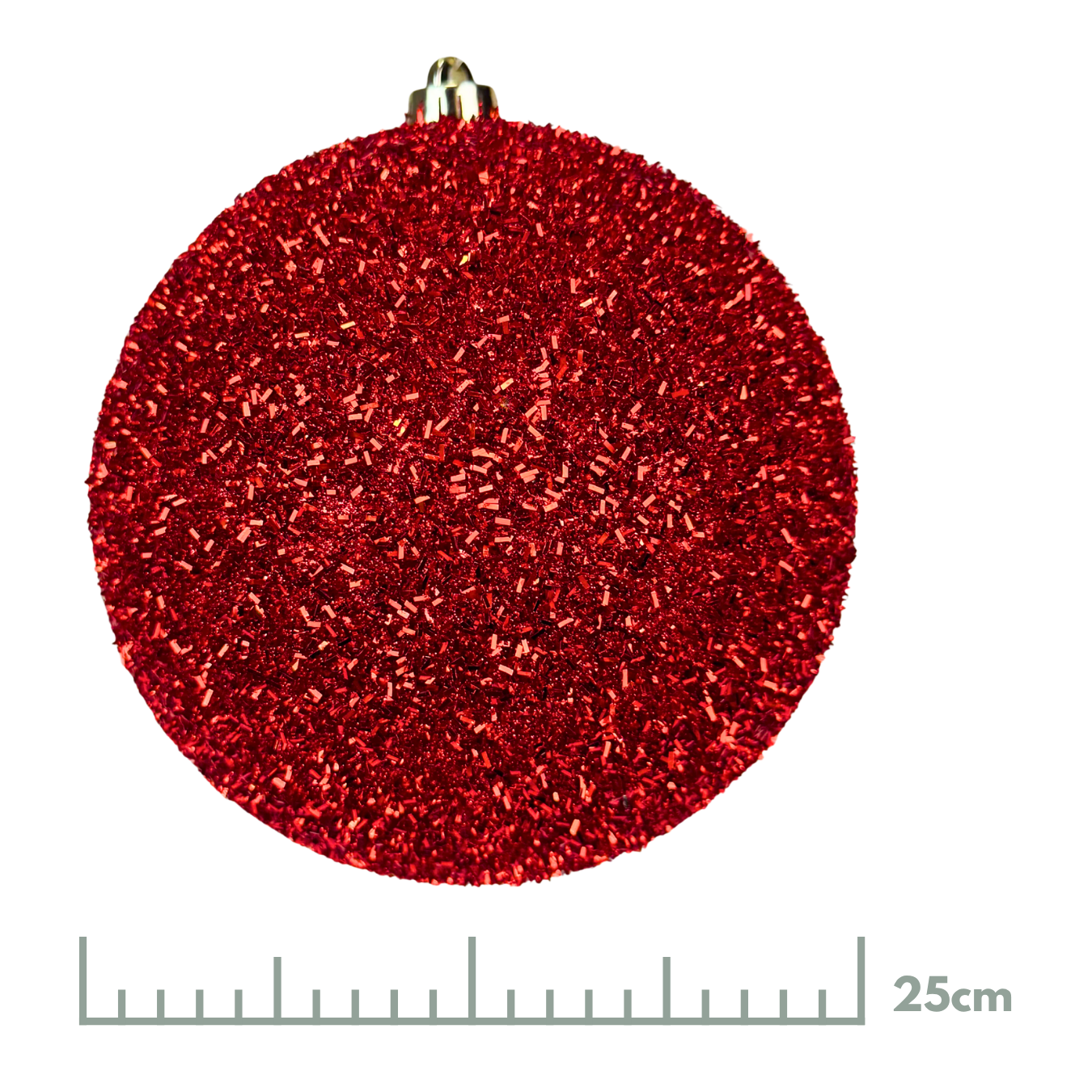 Esfera tinsel rojo, 20 cm y 25 cm