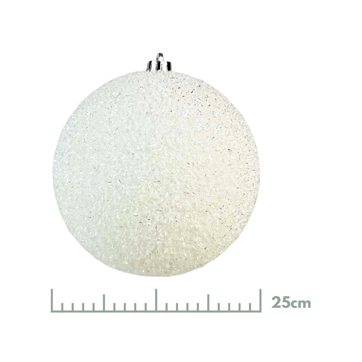 Esfera Tinsel Blanco, Medidas 15cm / 20 cm/25 cm
