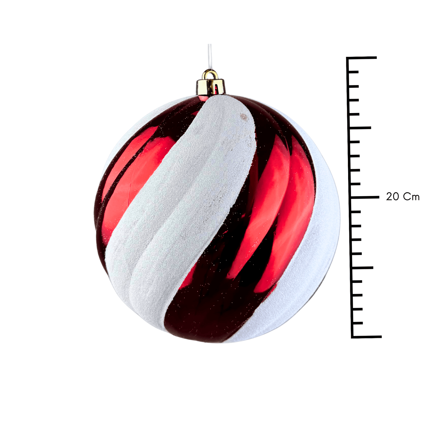(BHK01247RW) Esfera 20 CM Rojo/Blanco
