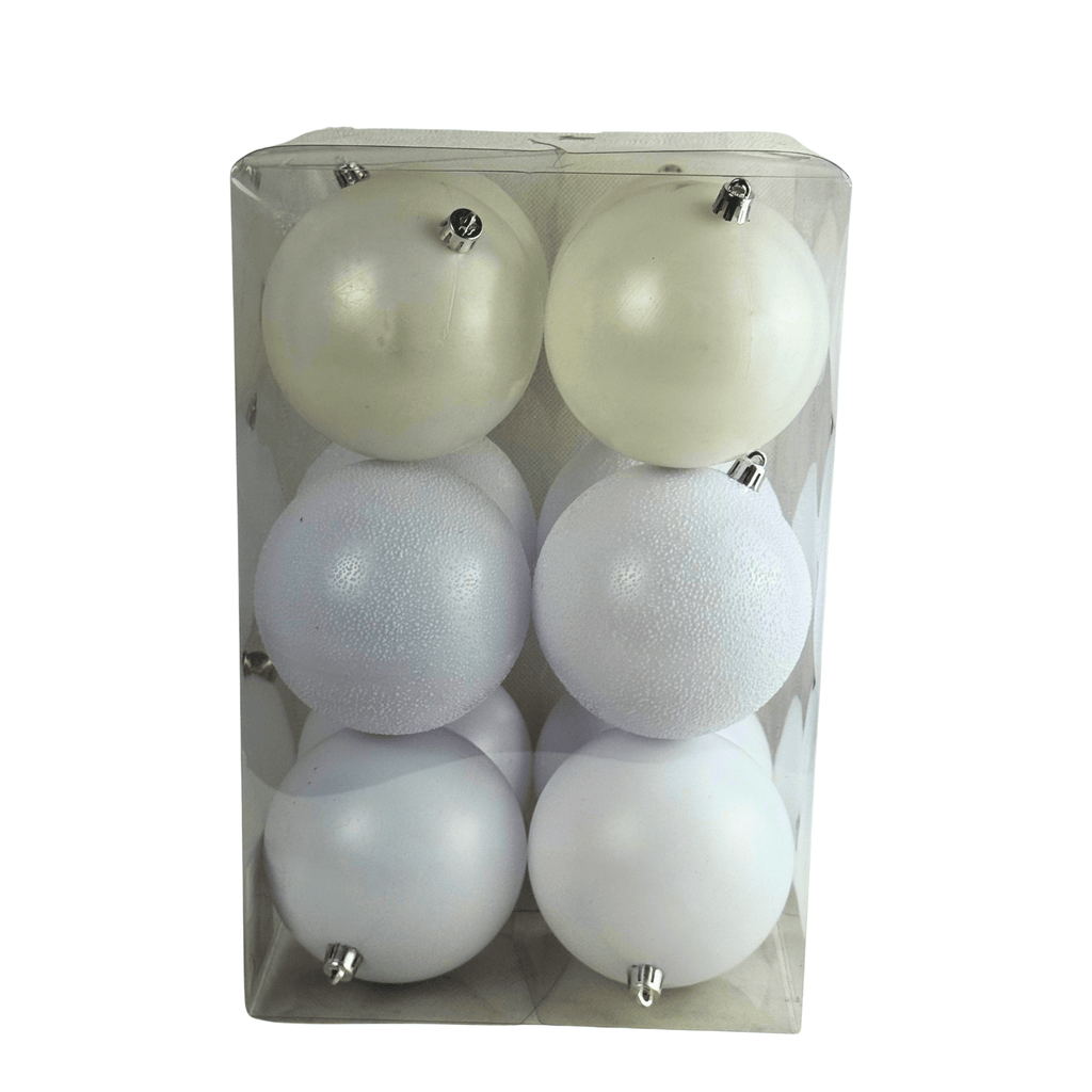 Paquete de Esferas Mixtas 10Cm 12Pz blanco