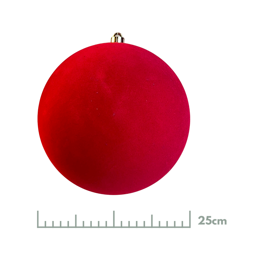 Esfera terciopelo rojo, medidas 25 cm/30 cm