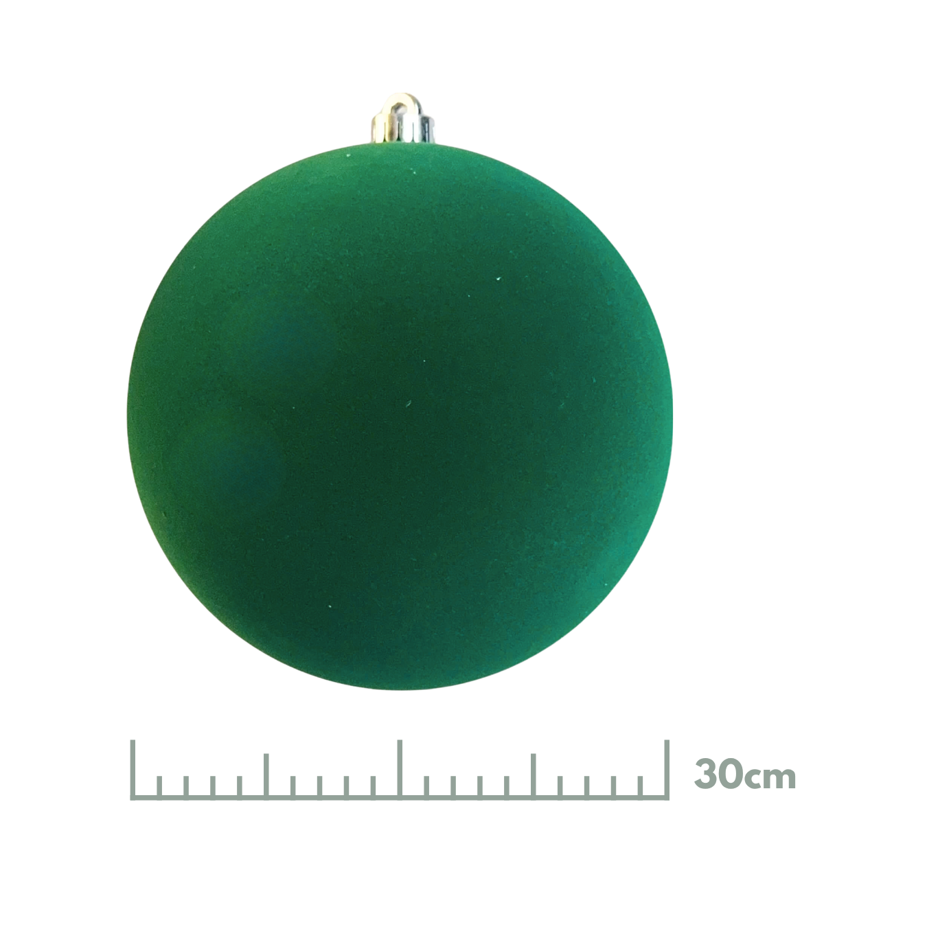 Esfera terciopelo verde, medidas 15 cm/20 cm/25 cm/30 cm