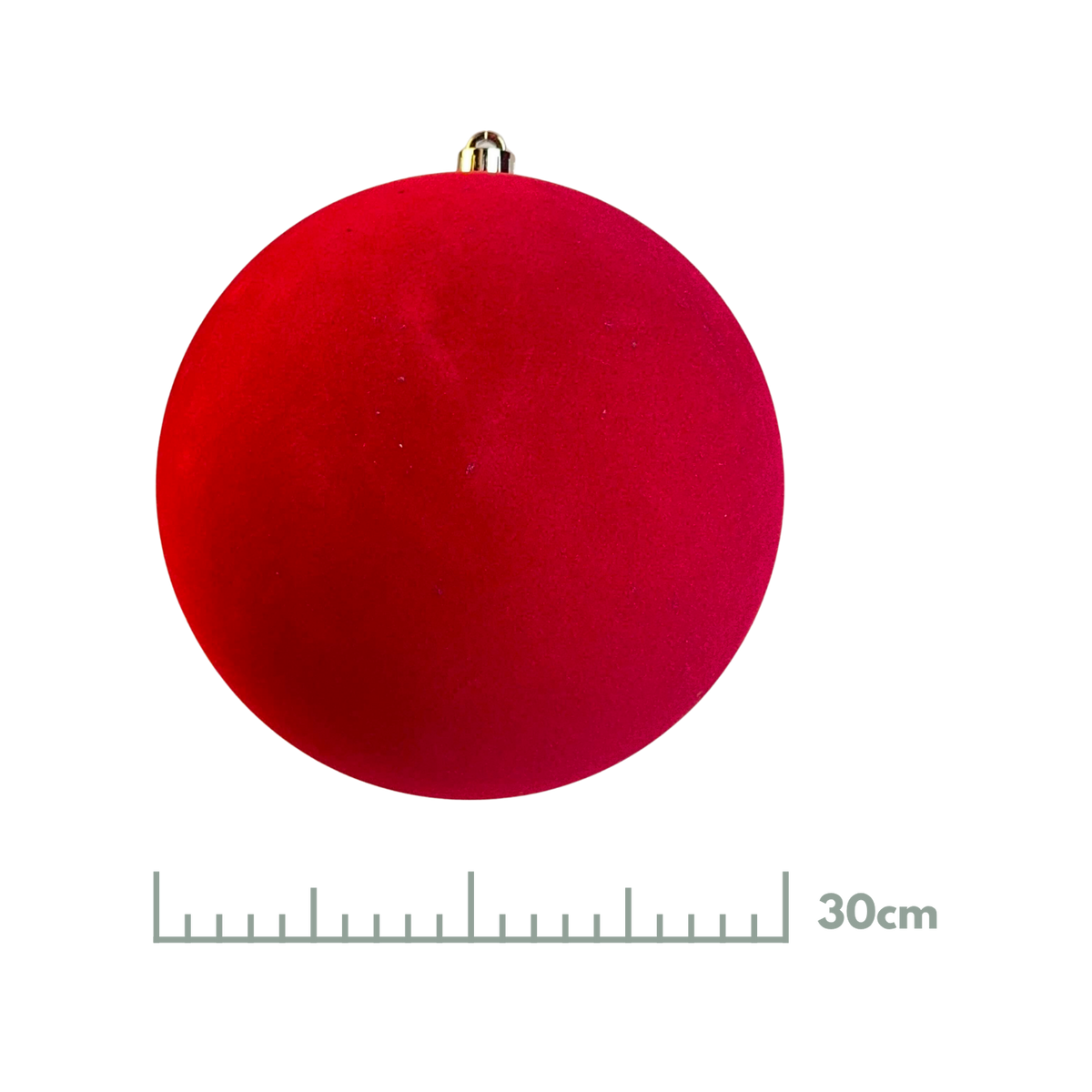 Esfera terciopelo rojo, medidas 25 cm/30 cm