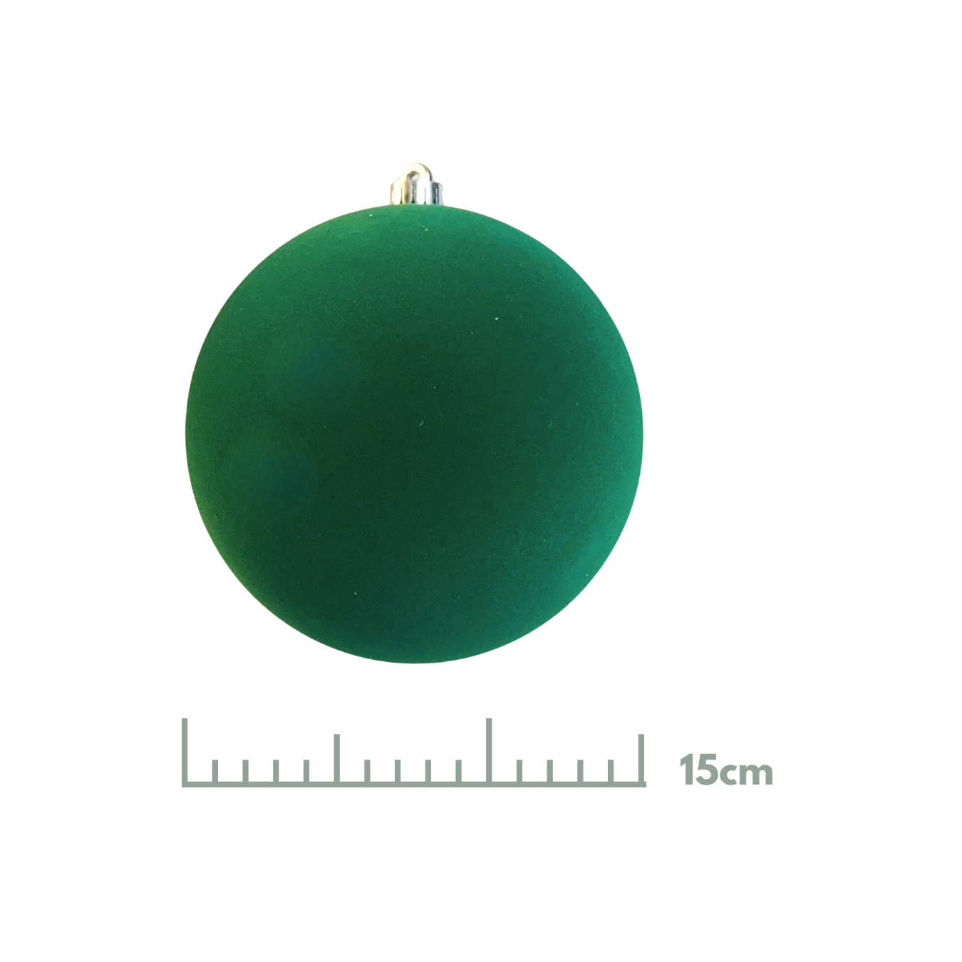Esfera terciopelo verde, medidas 15 cm/20 cm/25 cm/30 cm