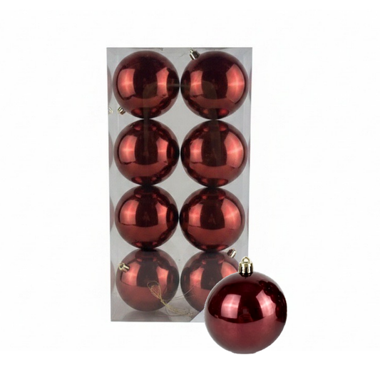 (BHK01313LBU) Paq. Esfera Perlizada 10 Cm 8 Pz Vino