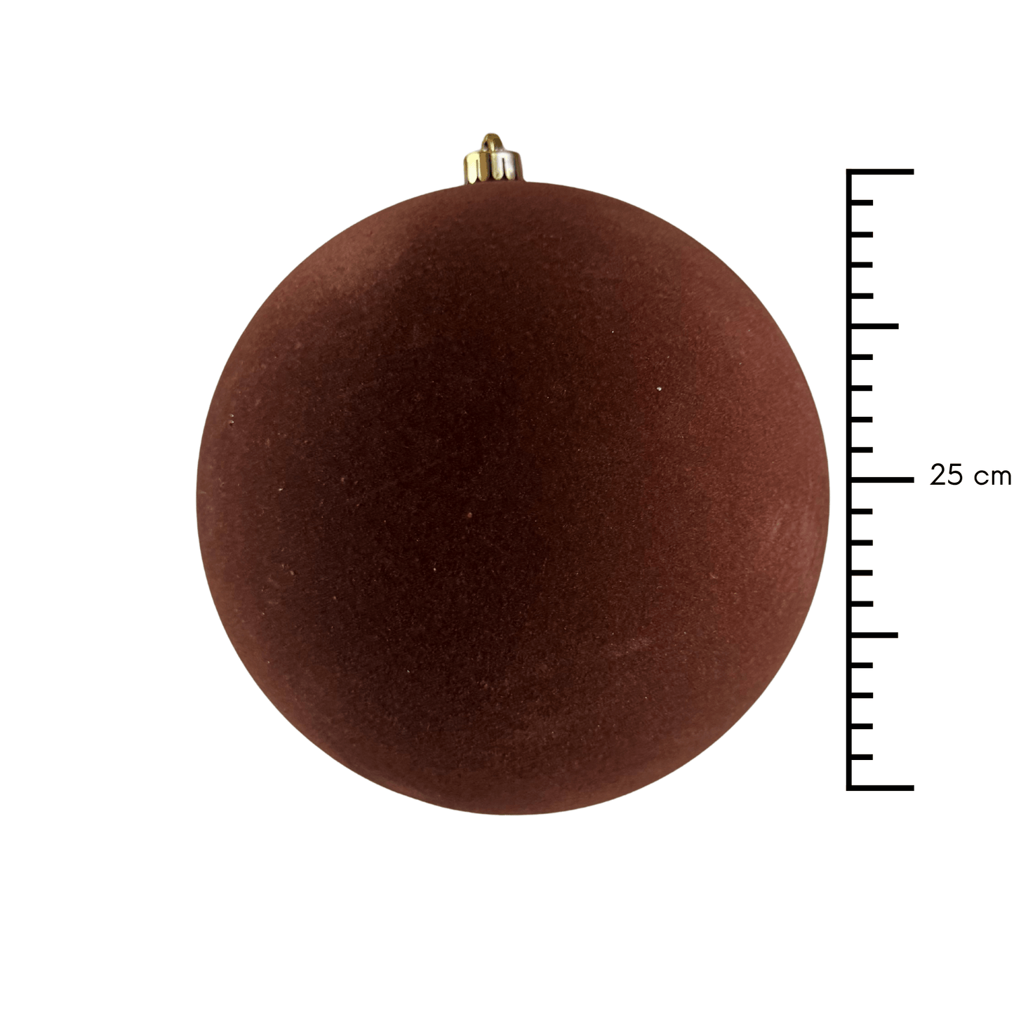 BHK01319BR Esfera Terciopelo 25 Cm Cafe