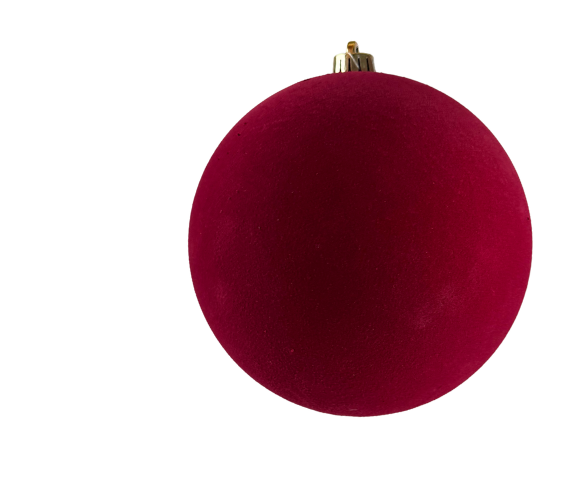 (BHK01318RDK) Esfera Terciopelo 20 Cm Rojo Oscuro