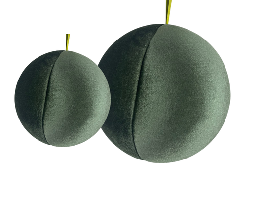 Esfera Terciopelo 17.5 y 25 Cm Verde Olivio