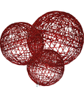 Esfera Mecate C/Luz 30, 40 y 50 Cm  Rojo