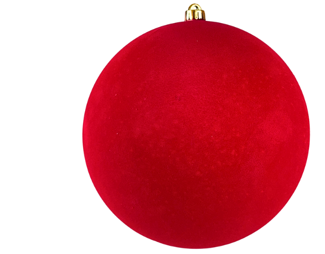 (BHK01319R) Esfera Terciopelo 25 Cm Rojo