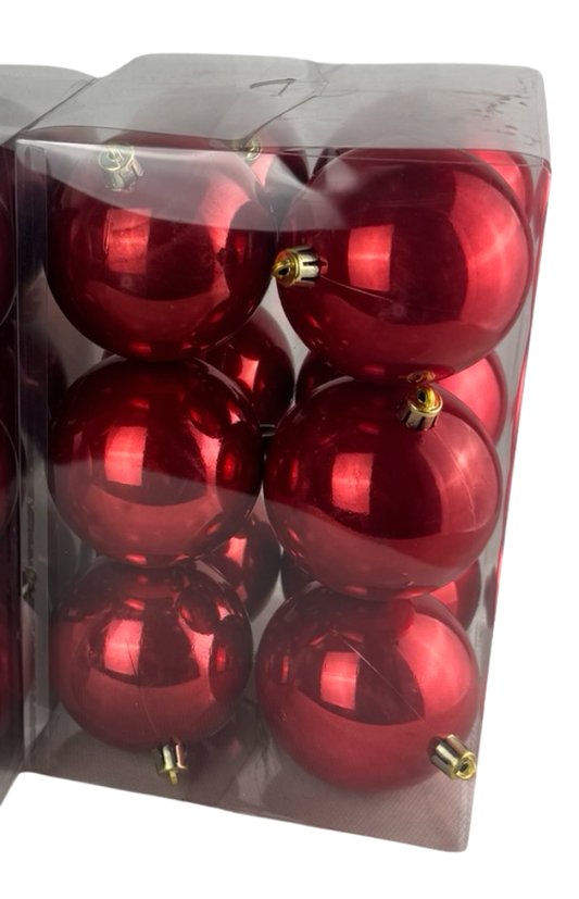 (BHK01312R) Paq. Esfera Perlizada 8 Cm 12 Pz Rojo