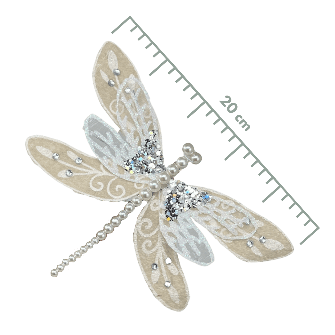 (Ccy00100ch) Libelula Brillante 20X18Cm Blanco champagne