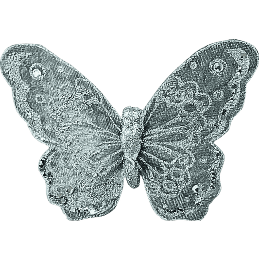(Ccy00105S) Mariposa Brillante 15X12Cm Plata