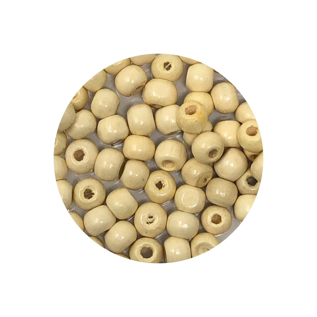 (CNA0005) Cuenta de madera 7x8mm aprox 100 pz