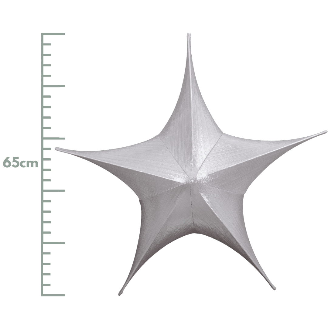 (COL0092PL) Estrella de tela 65 cm plata