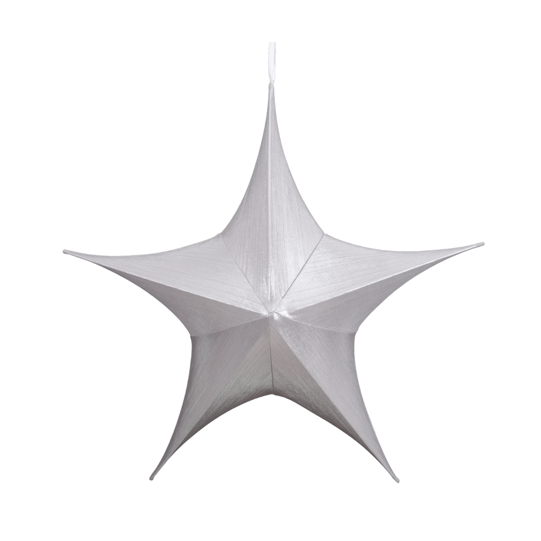 (COL0092PL) Estrella de tela 65 cm plata