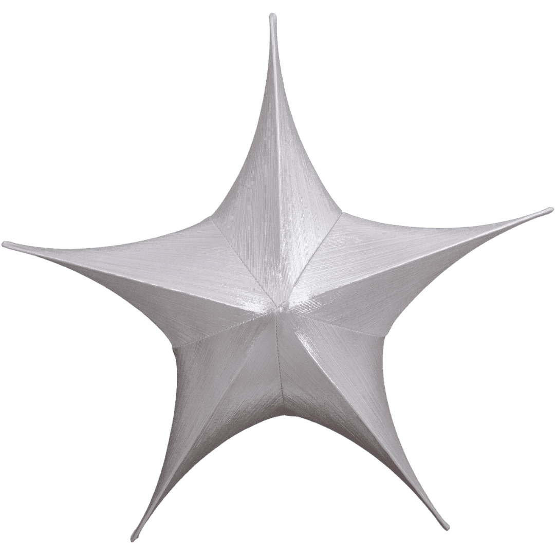 (COL0093PL) Estrella de tela 80 cm plata